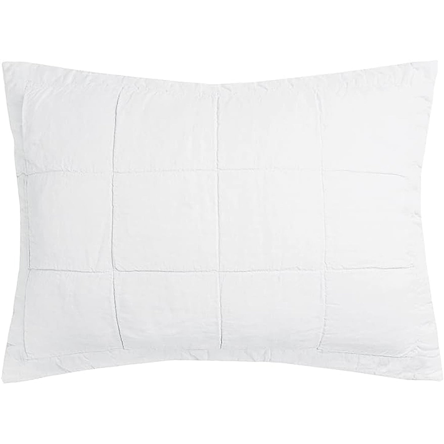 French Flax Linen Quilted Pillow Sham - 48 x 73 cm