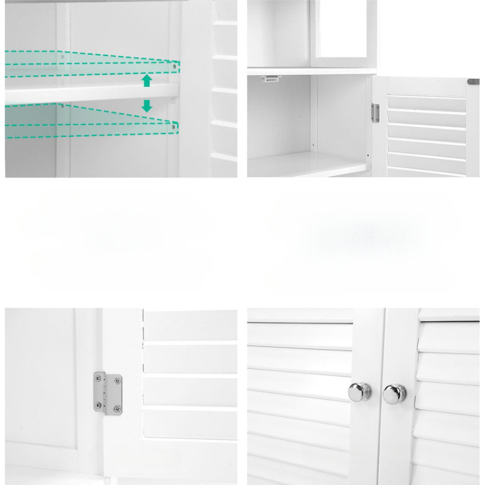 Buffet Sideboard Cabinet Kitchen Bathroom Storage Cupboard Hallway White Shelf