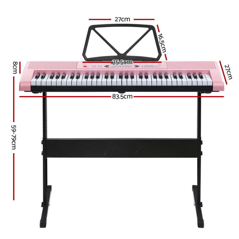 61 Key Lighted Electronic Piano Keyboard LED Electric Holder Music Stand