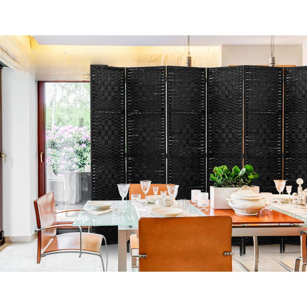 8 Panel Room Divider Screen Privacy Timber Foldable Dividers Stand Black