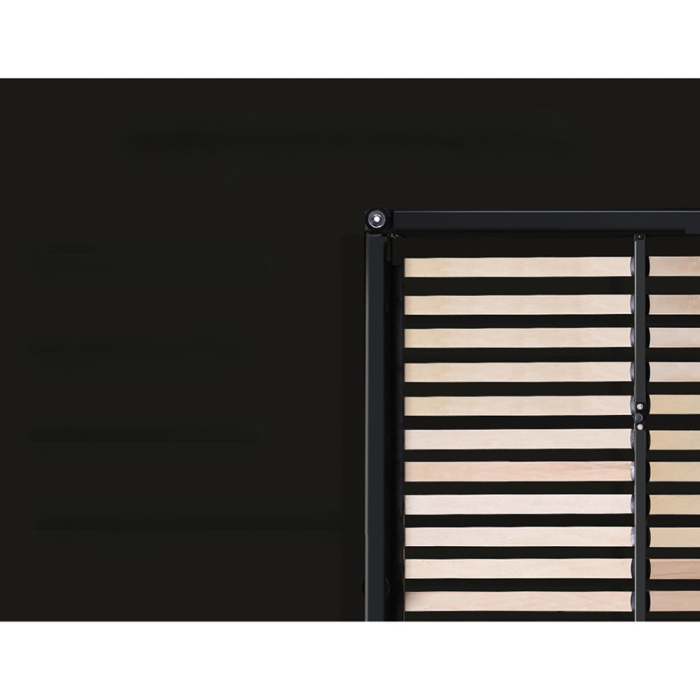 Bed Frame Fabric Gas Lift Storage - Grey Double
