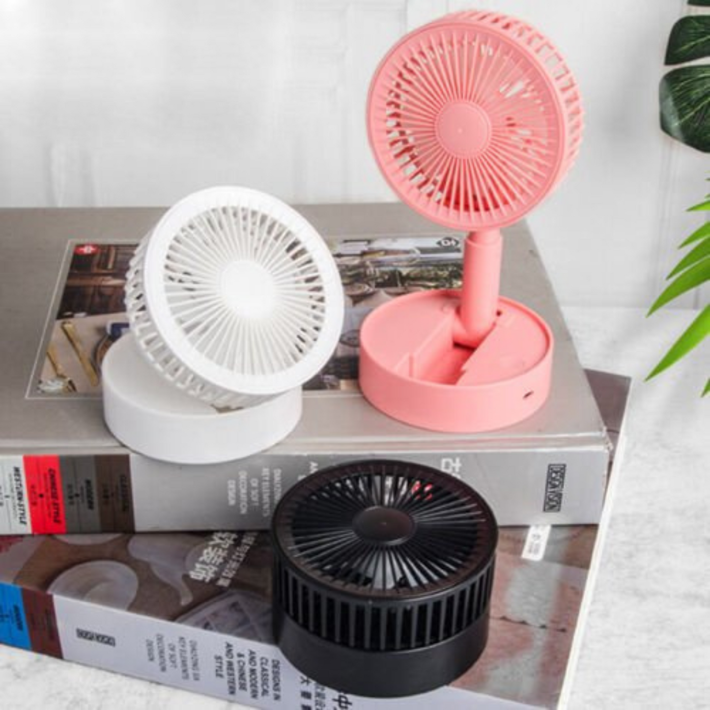 USB Rechargeable Telescopic Foldable Fan 3 Speeds Portable Desk Floor Fan