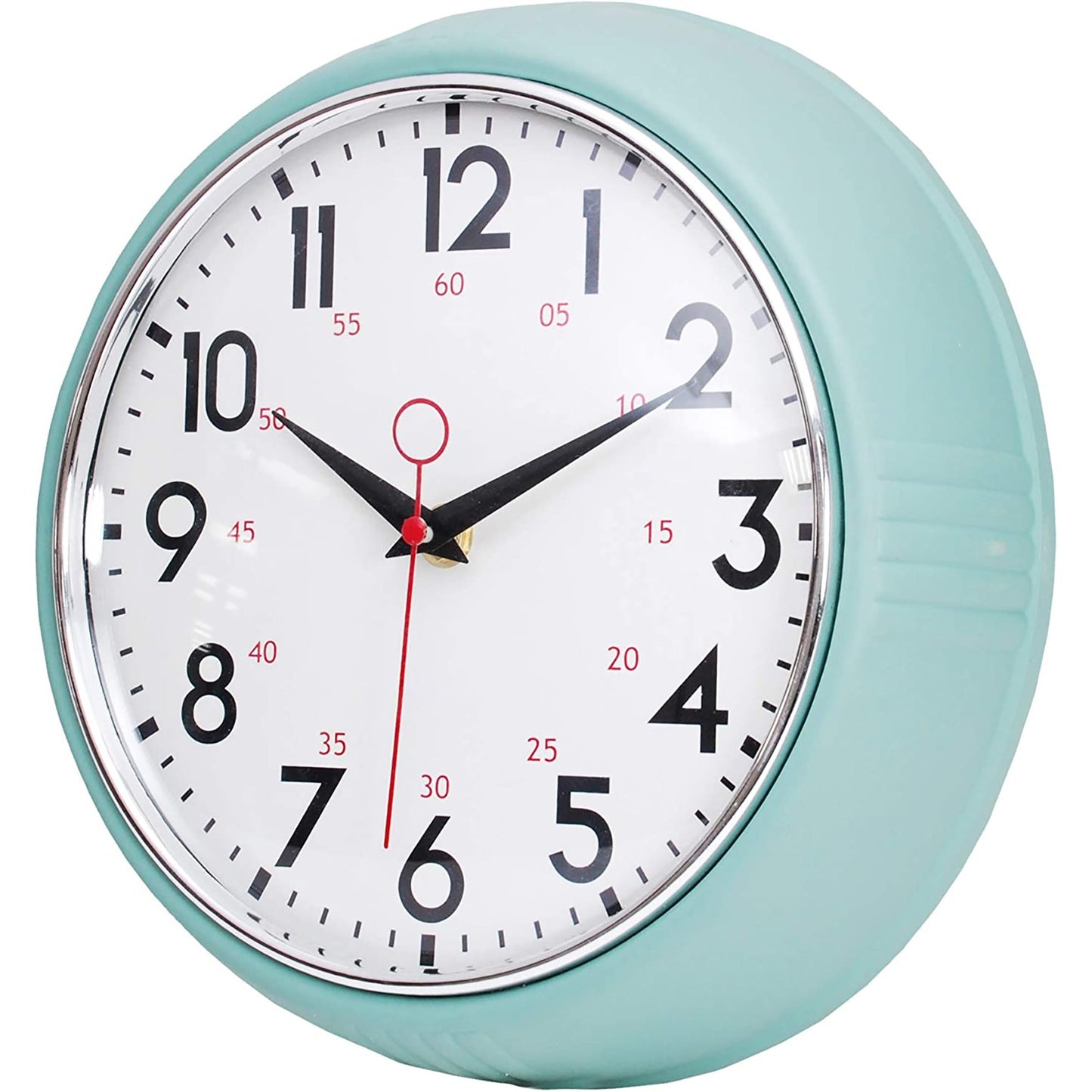 Analog Retro Wall Clock Home Decor 9.5 Inches - Green