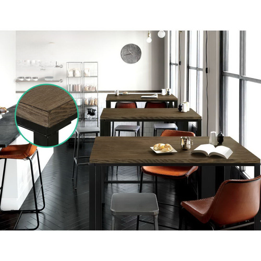 Vintage Industrial High Bar Table for Stool Kitchen Cafe Desk Dark Brown