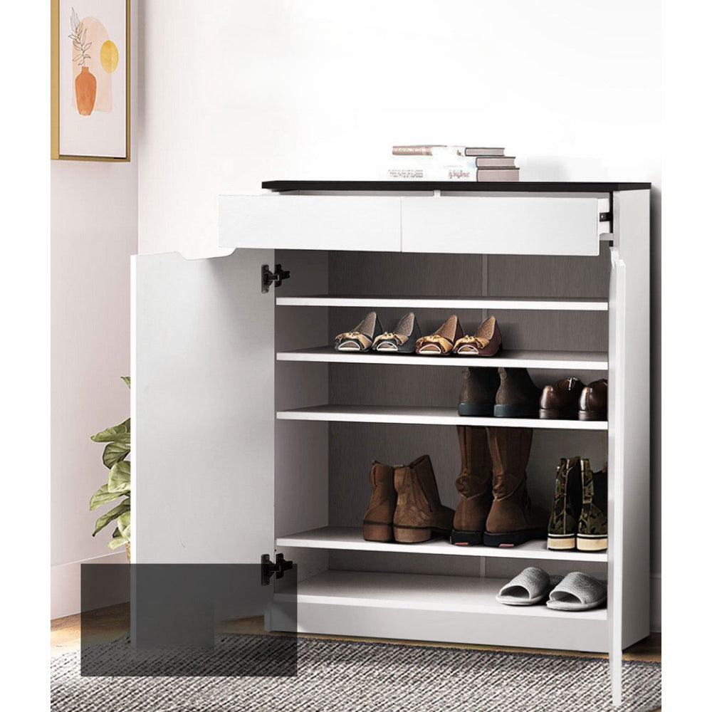 Shoe Cabinet Shoes Storage Rack High Gloss Organiser Cupboard White