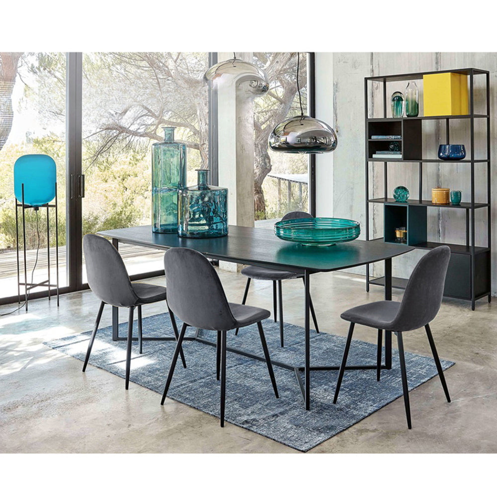 4 X Dining Chairs Dark Grey