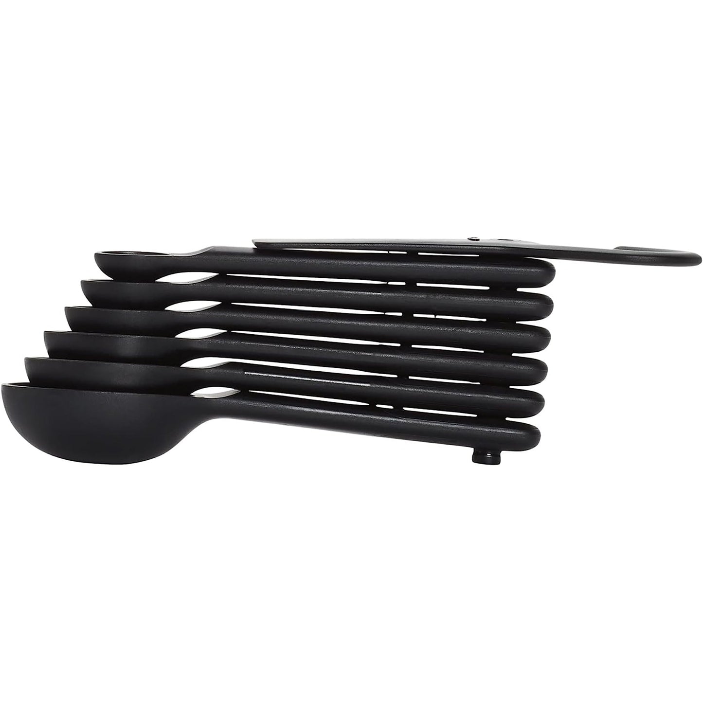 Easy to Read Plastic Measure Spoons 7 Piece - Black