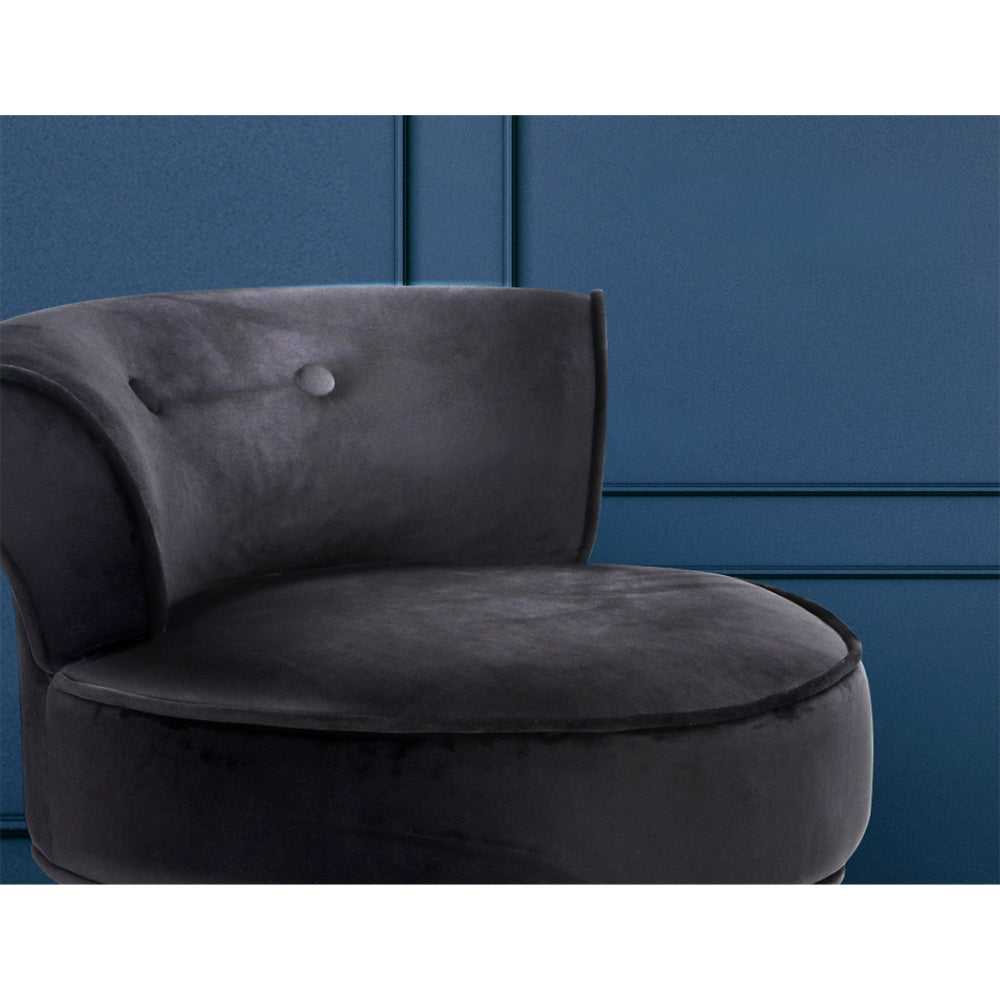 Velvet Vanity Stool Backrest Stools Dressing Table Chair Makeup Bedroom Black
