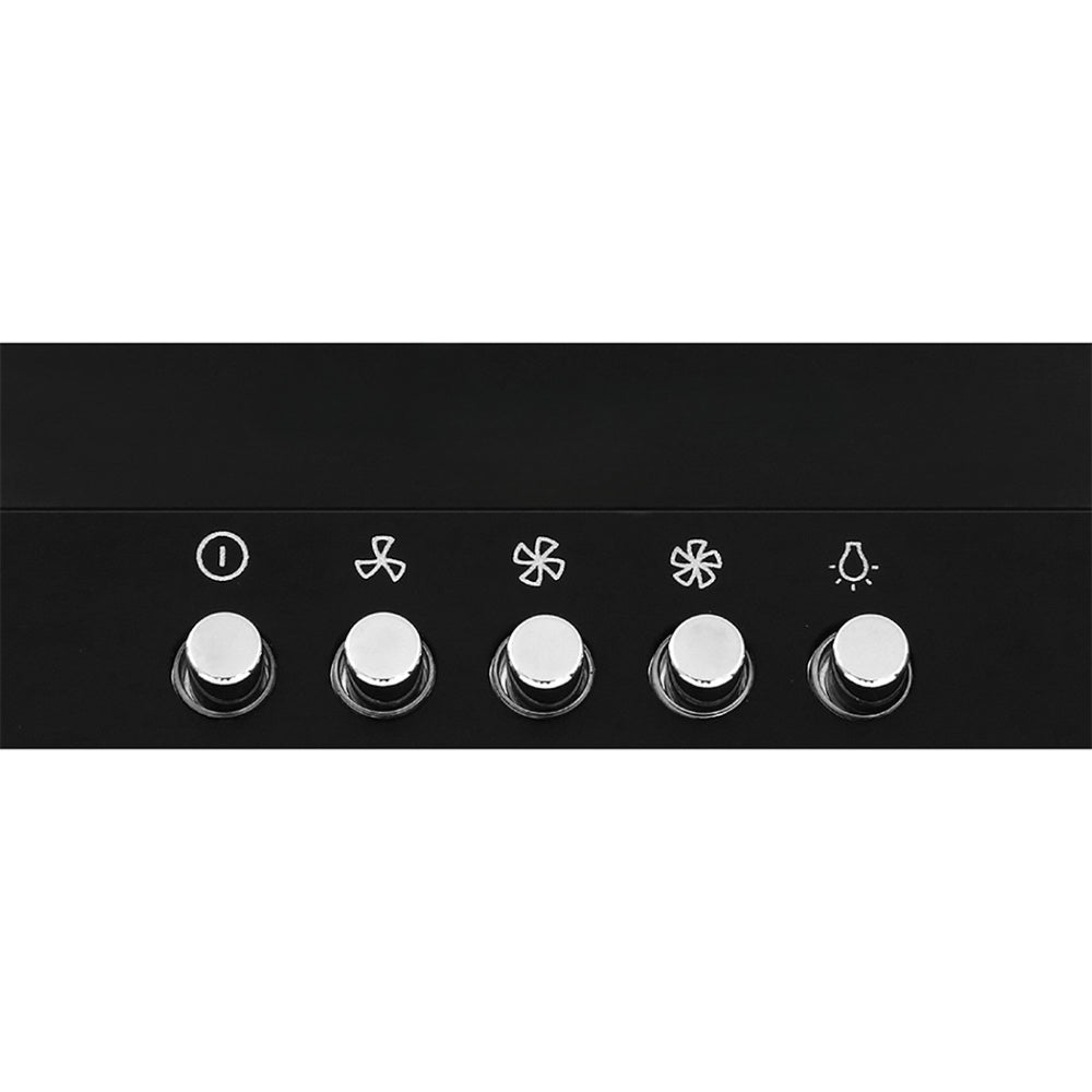 Range Hood Rangehood 90cm 900mm Kitchen Canopy LED Light Wall Mount Black