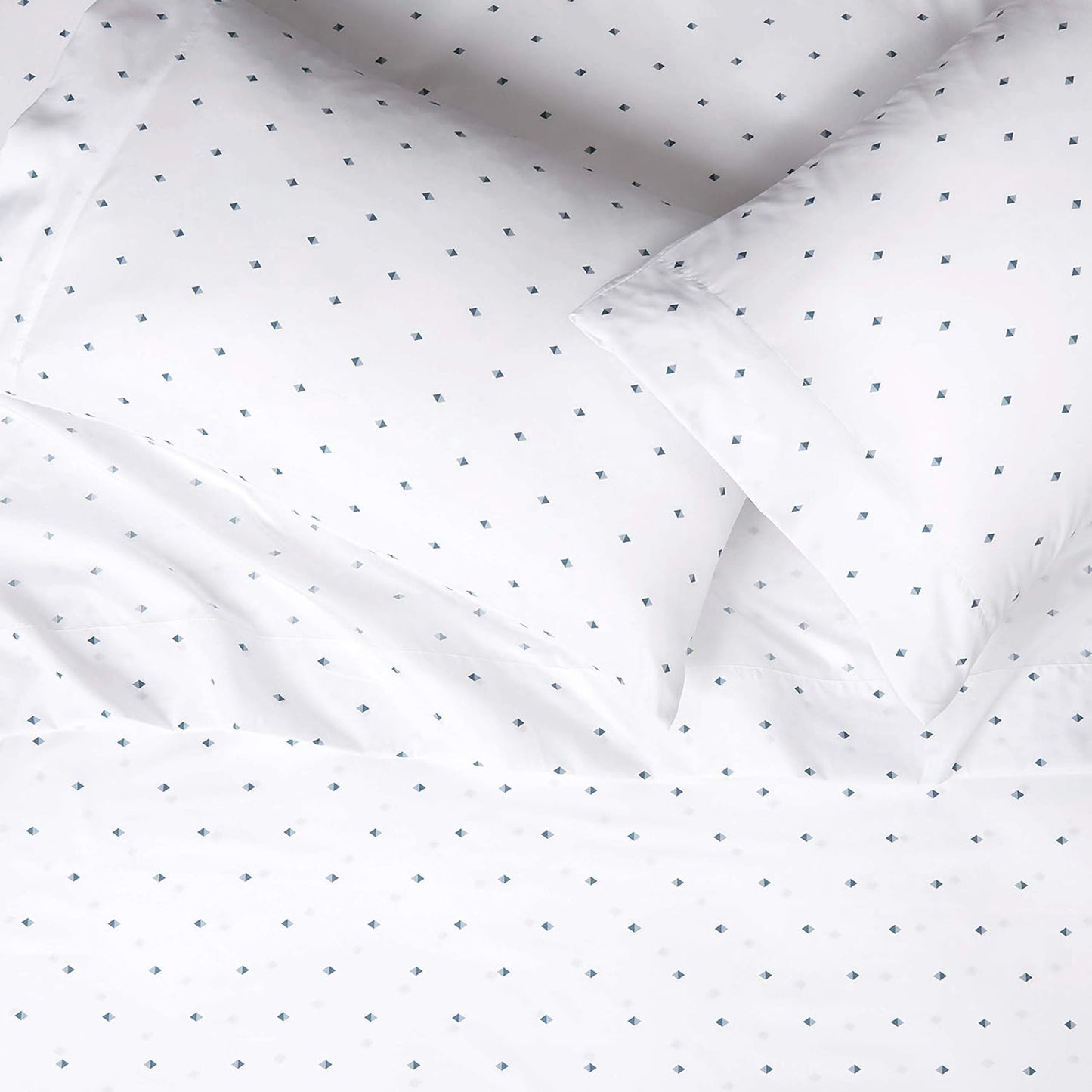 Soft Microfibre Bed Sheet Set with Elastic Pockets - Tide Pool Diamond