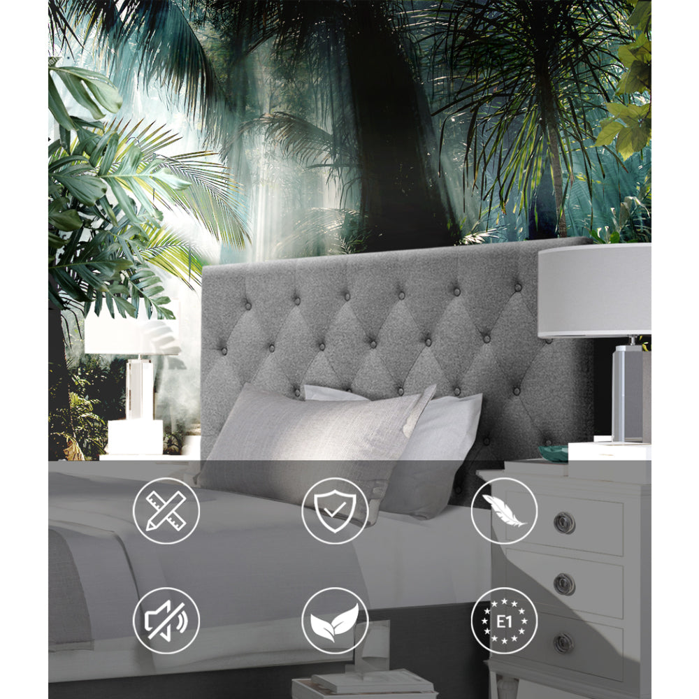 Bed Head Headboard King Single Bedhead Fabric Grey