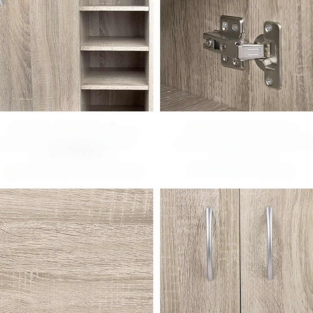2 Doors Shoe Cabinet Storage Cupboard - Wood