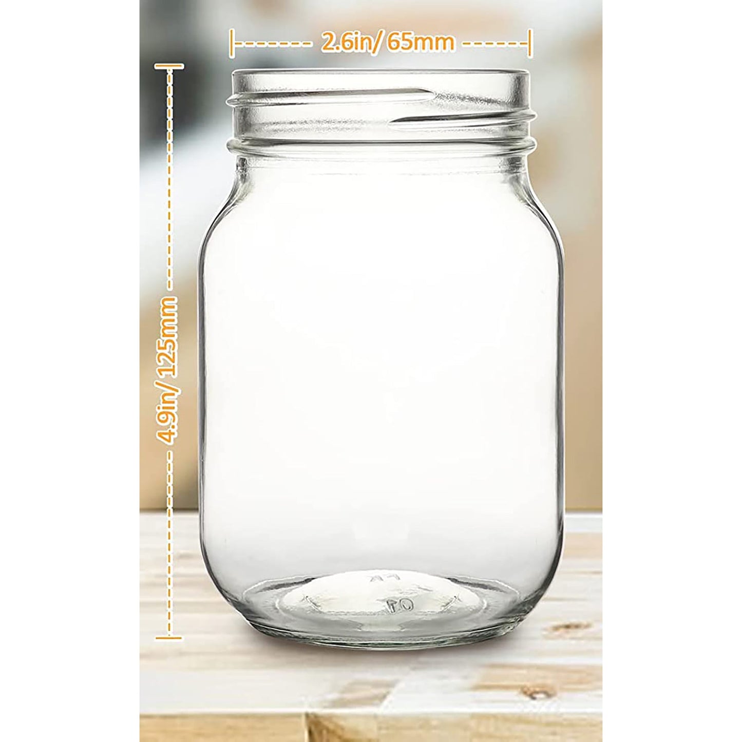 Mason Jars with 18 Regular Lids and Bands with 12 Labels Included 12 Pack - 16 oz