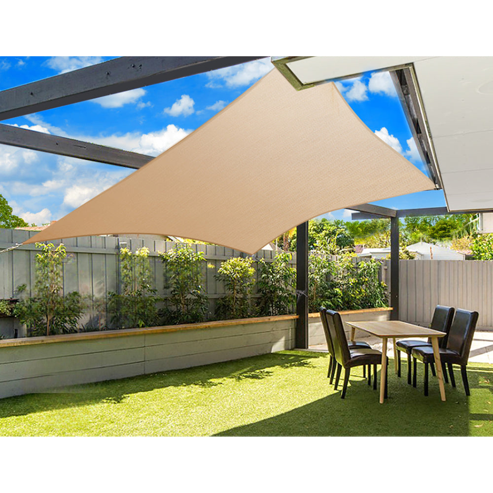 Sun Shade Sail Cloth Rectangle Heavy Duty Sand Canopy - 2x4m