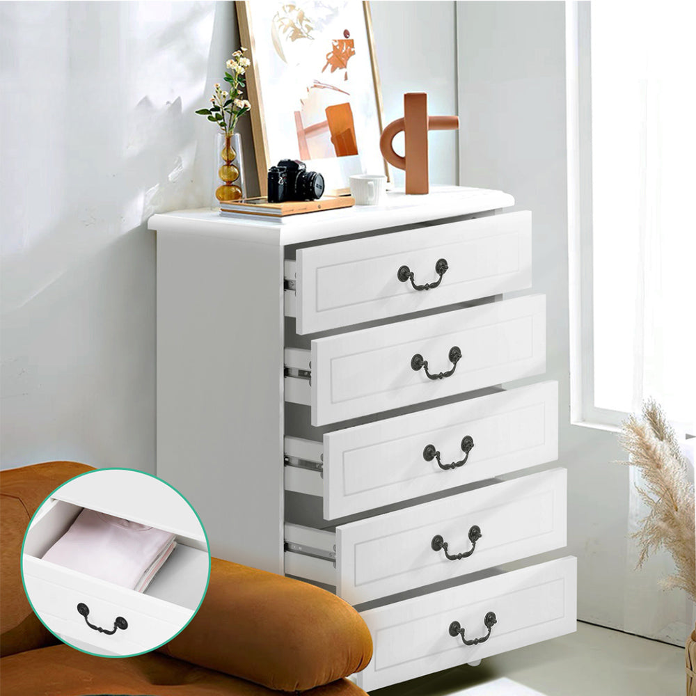 Chest of Drawers Tallboy Dresser Table Bedside Storage Cabinet Bedroom