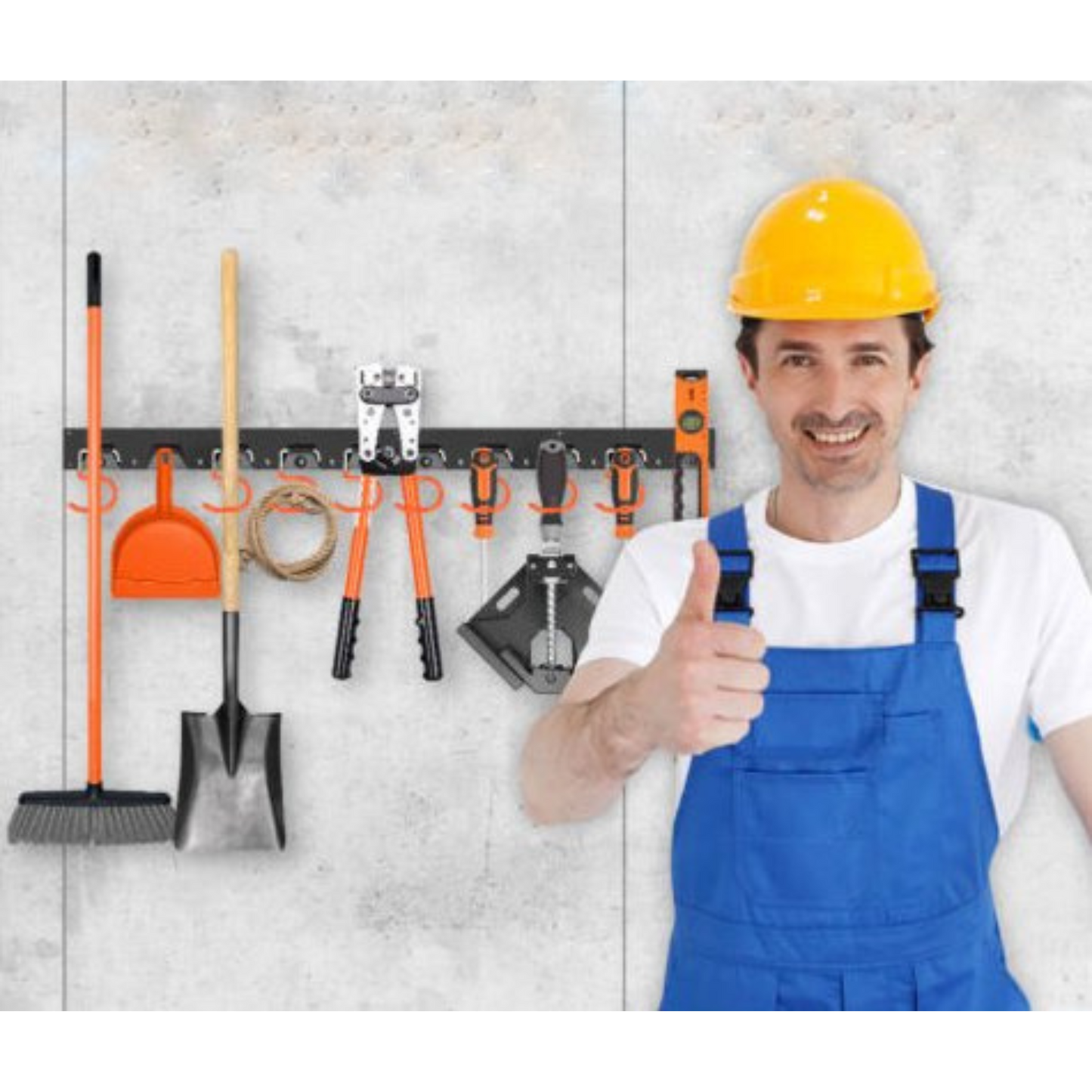 64in Wall Mounted Garden Tool Hanger Shed Garage Organizer Rack