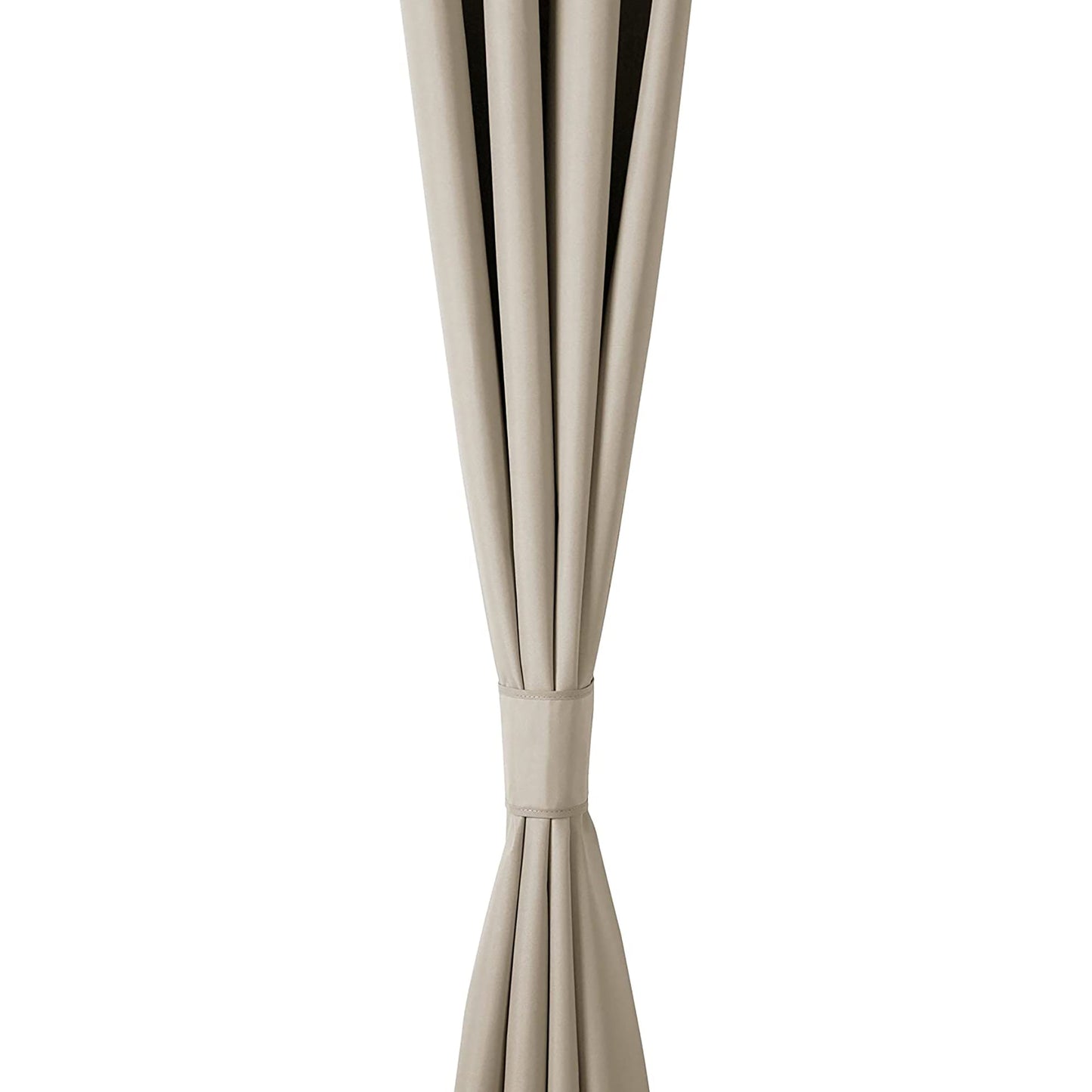 Grommetted Room Darkening Curtain Panel Set with Tie Backs - Beige