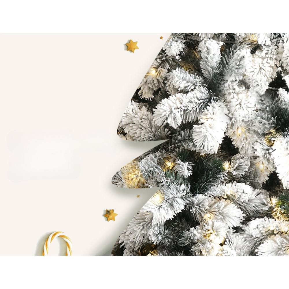 Christmas Xmas Tree with 500 LED Lights Snowy Tips - 2.1m