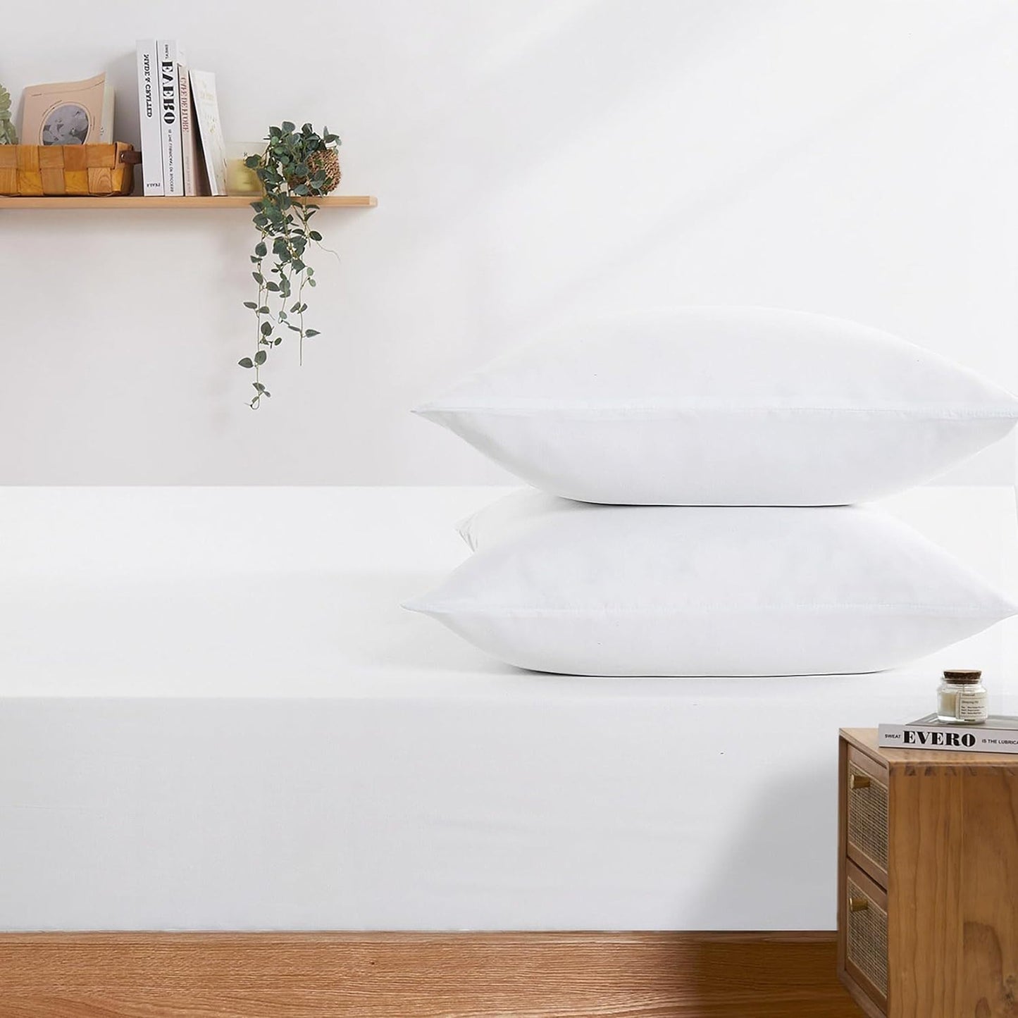 1000TC Ultra Soft Microfibre Extra Deep Fitted Sheet Set - White