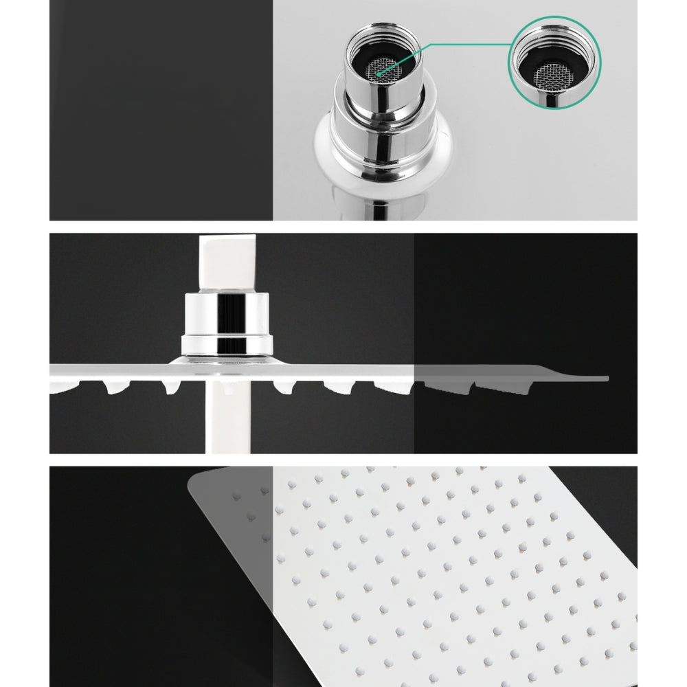 10'' Rain Shower Head Taps Round Handheld High Pressure Wall Chrome