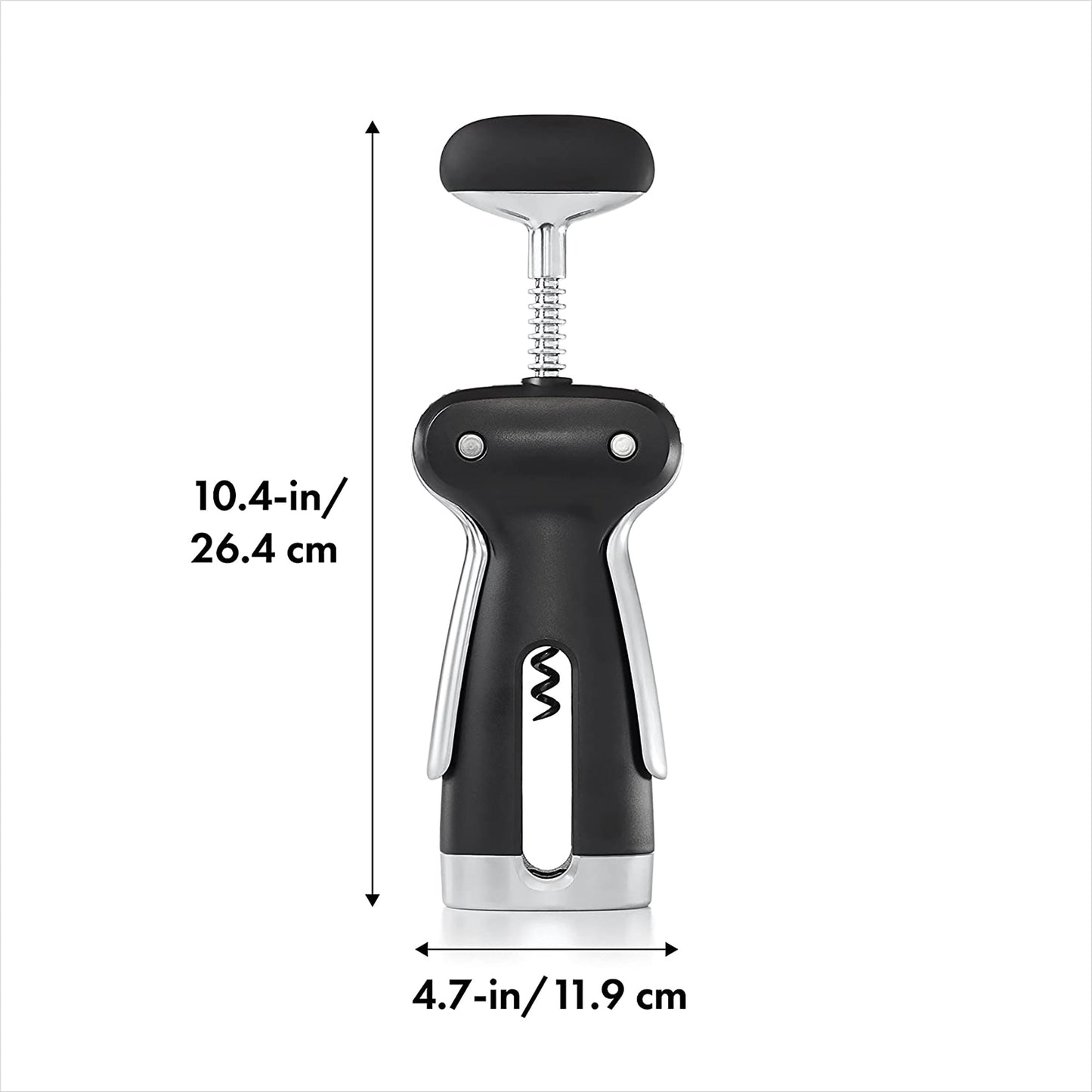 Non Stick Steel Corkscrew with Removable Cutter - Black