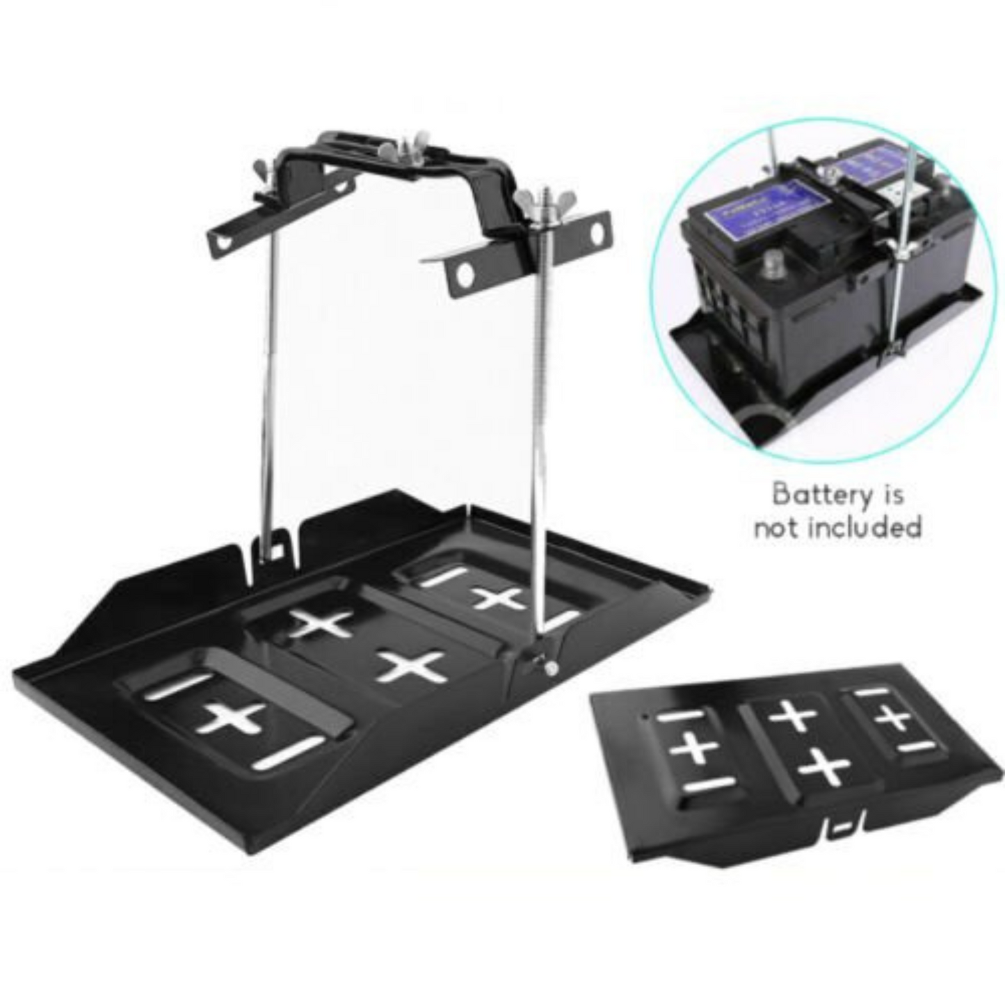 Universal Car Battery Tray Adjustable Hold Down Clamp Bracket 135 to 190mm