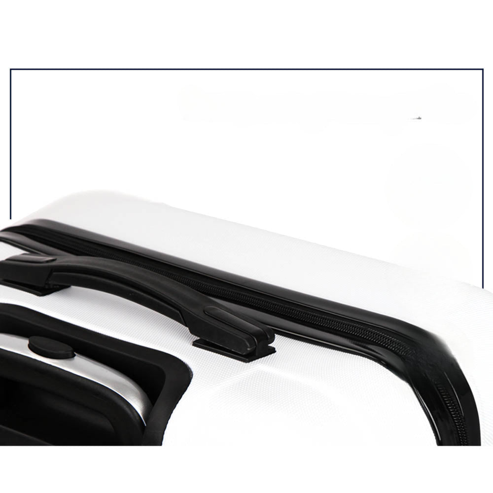 2pcs Luggage Trolley Set Travel Suitcase TSA Hard Case White