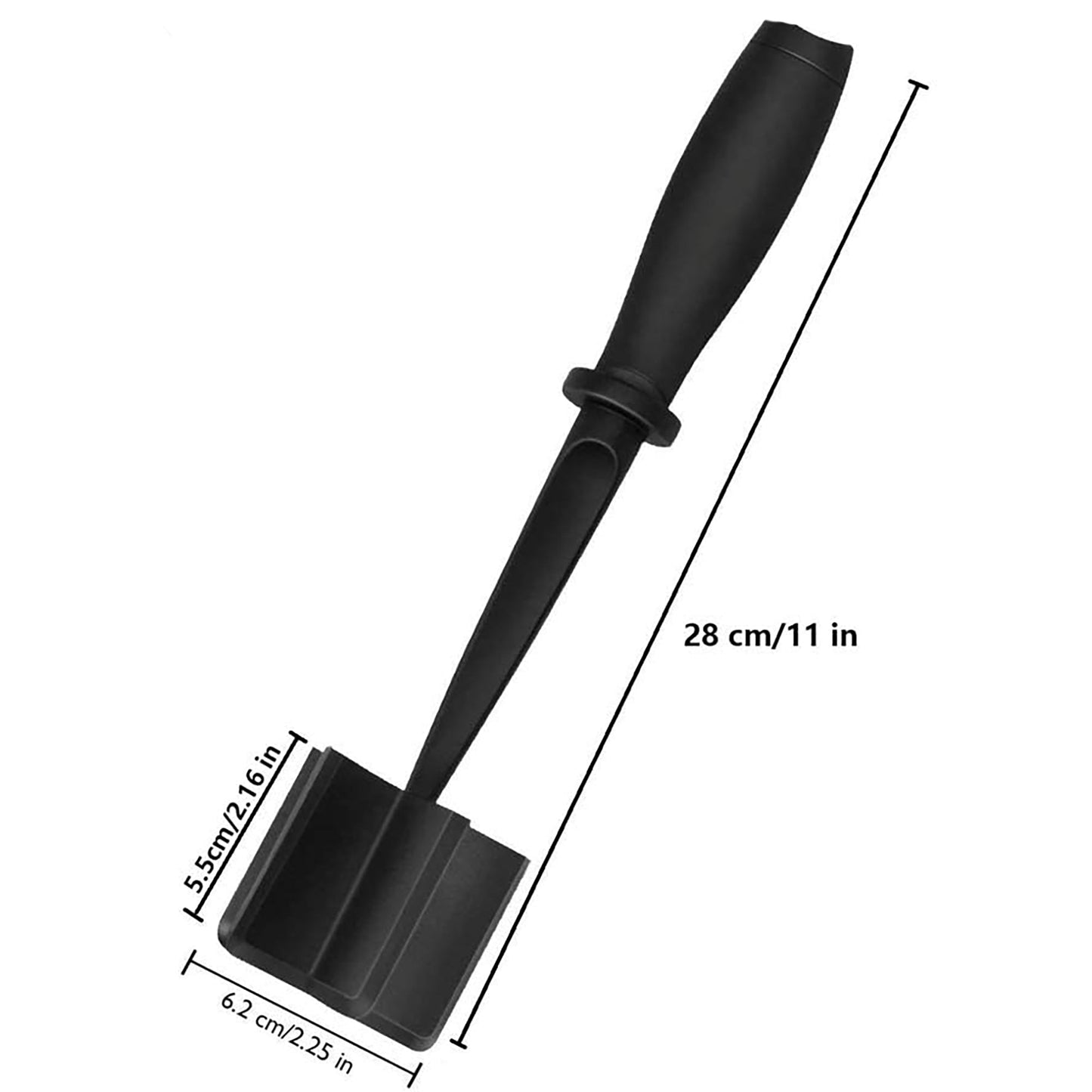 Multifunctional Heat Resistant Non Stick Nylon Meat Masher 11 Inch - Black