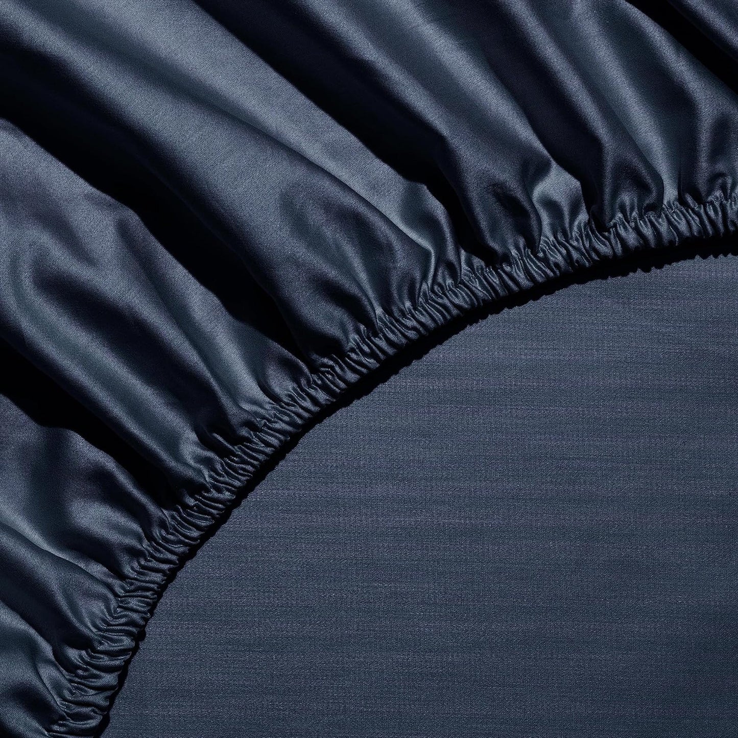 800TC Pure 100% Natural Cotton Sateen Weave Bed Sheet Set - Dark Blue