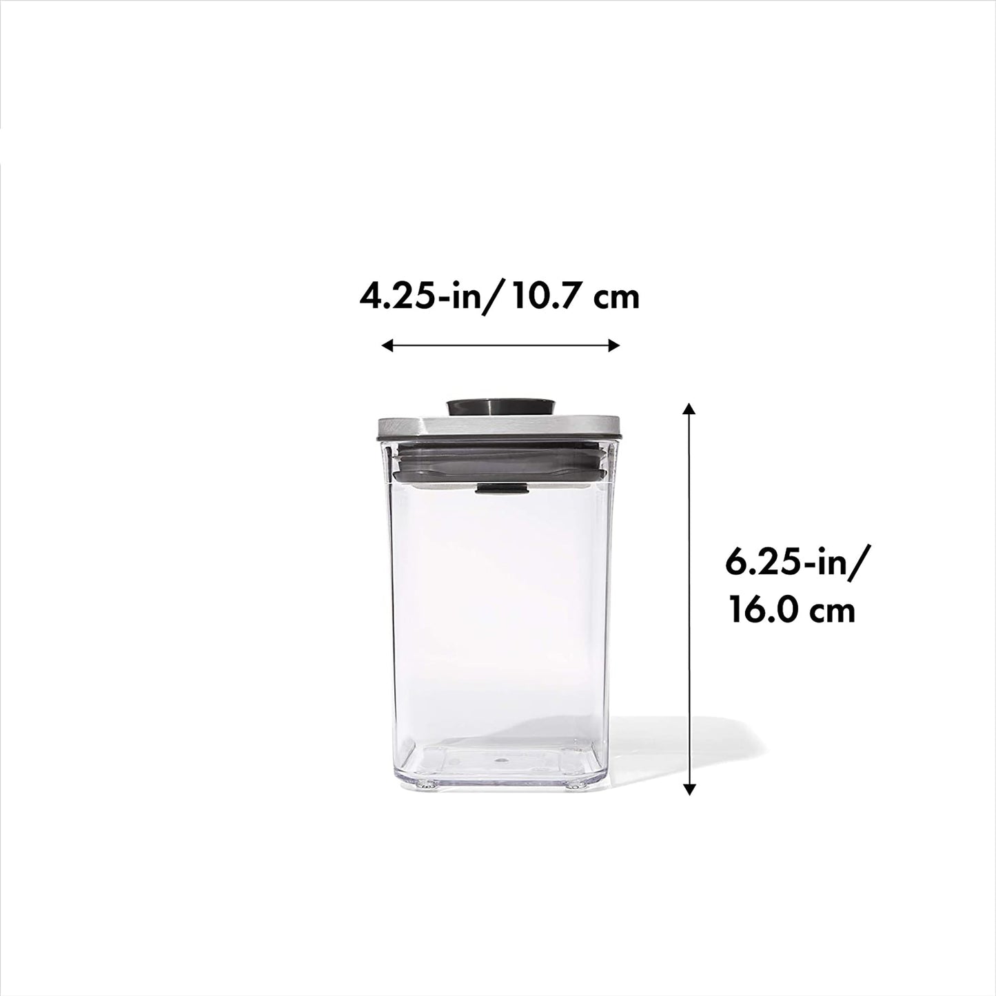 Stainless Steel Pop Rectangle Container 1 Litre - Clear