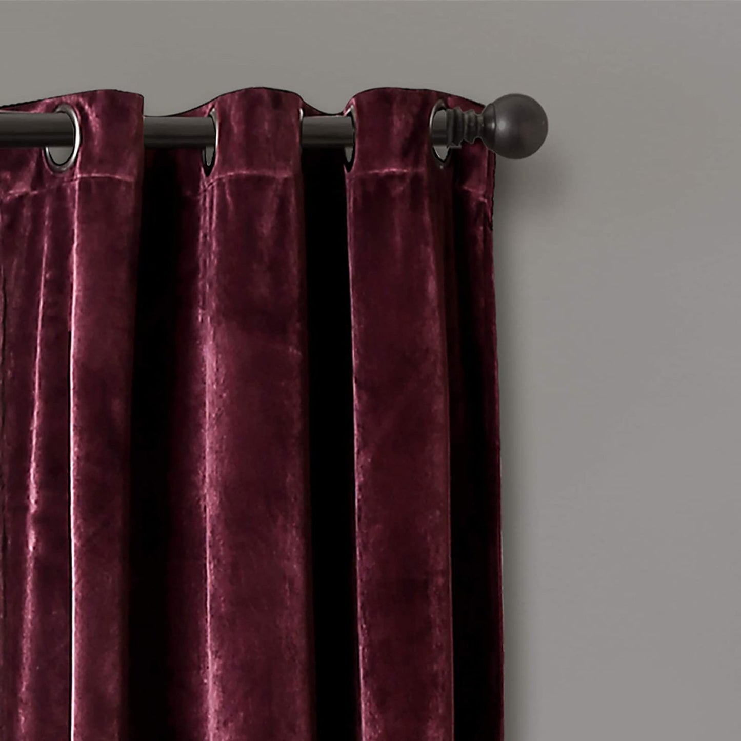 Room Darkening Velvet Curtains Window Panel Set for Living Dining Bedroom Pair 84 in - Plum