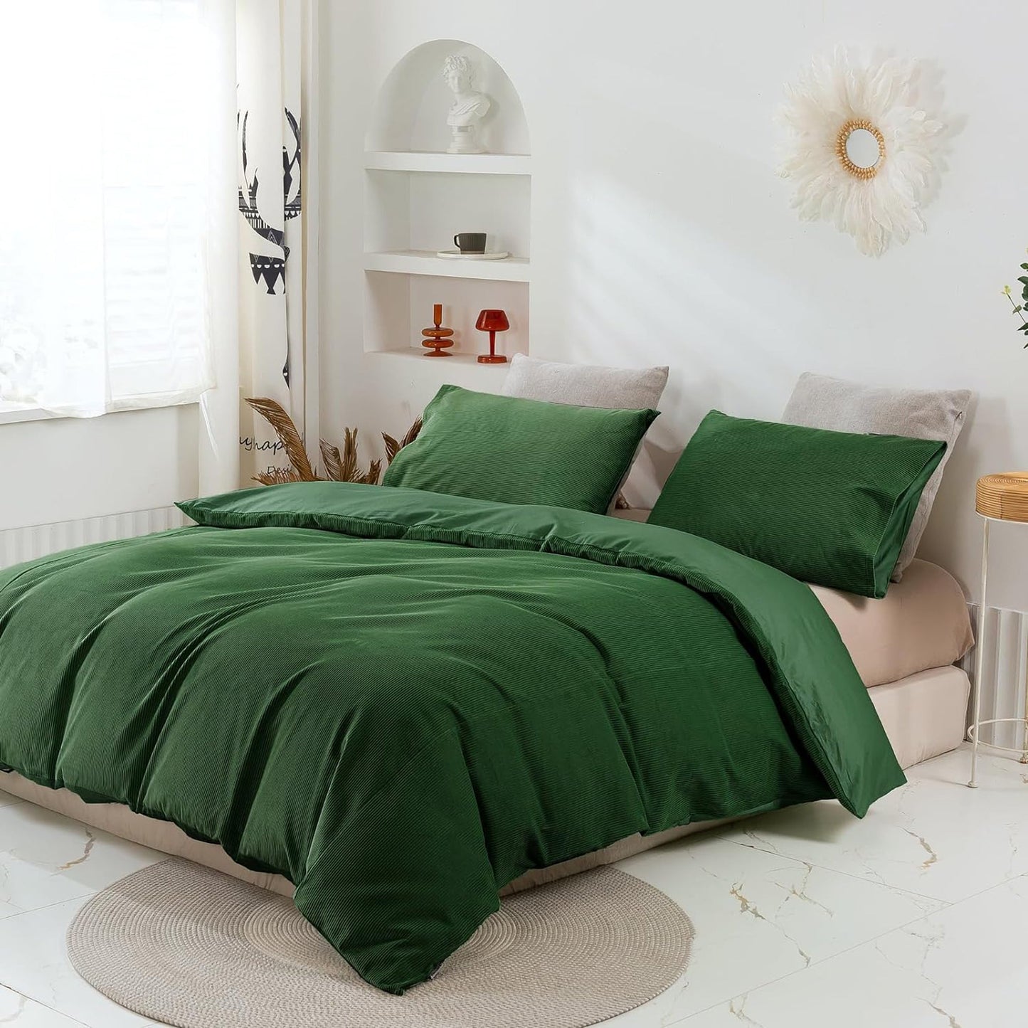 100% Soft Comfortable Cotton Corduroy Durable Doona Quilt Cover Set - Eden