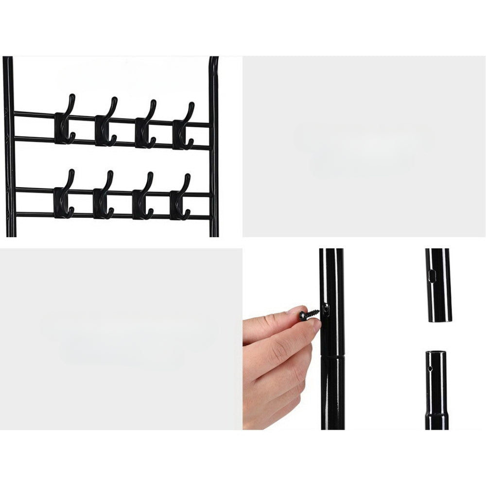 Clothes Rack Coat Stand Garment Portable Hanger Airer Organiser Shoe Storage Metal Black