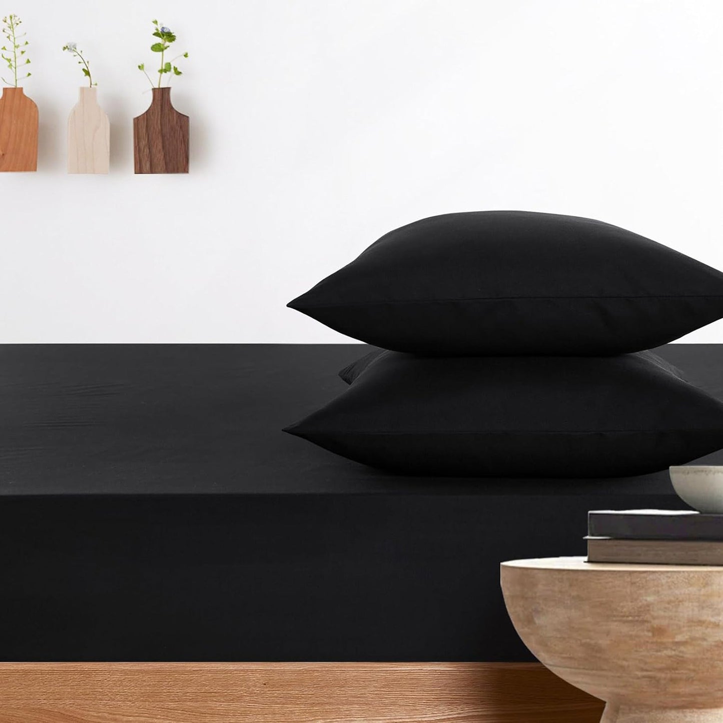 1000TC Ultra Soft Microfibre Extra Deep Fitted Sheet Set - Black