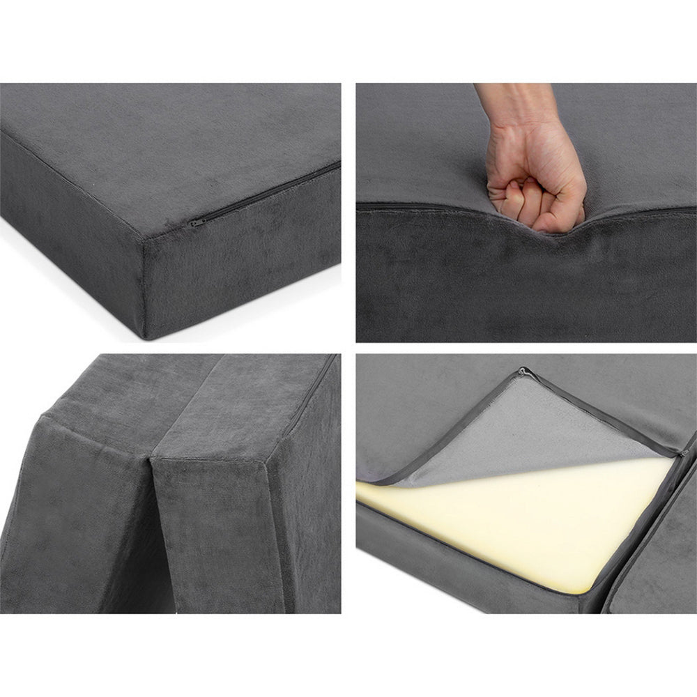 Bedding Folding Foam Portable Polyester Mattress - Grey