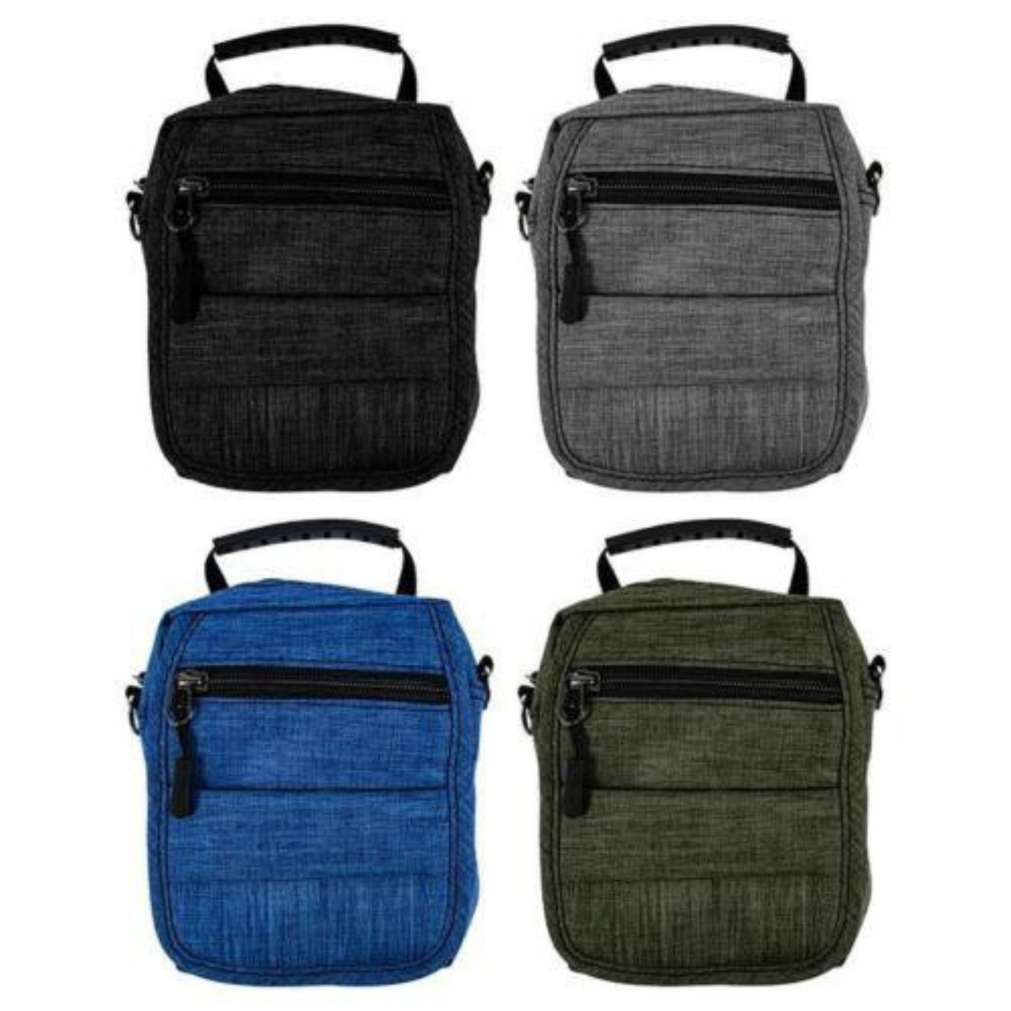2pcs Adjustable Cross Body Shoulder Bag 3 Zipper Design with Multiple Pockets