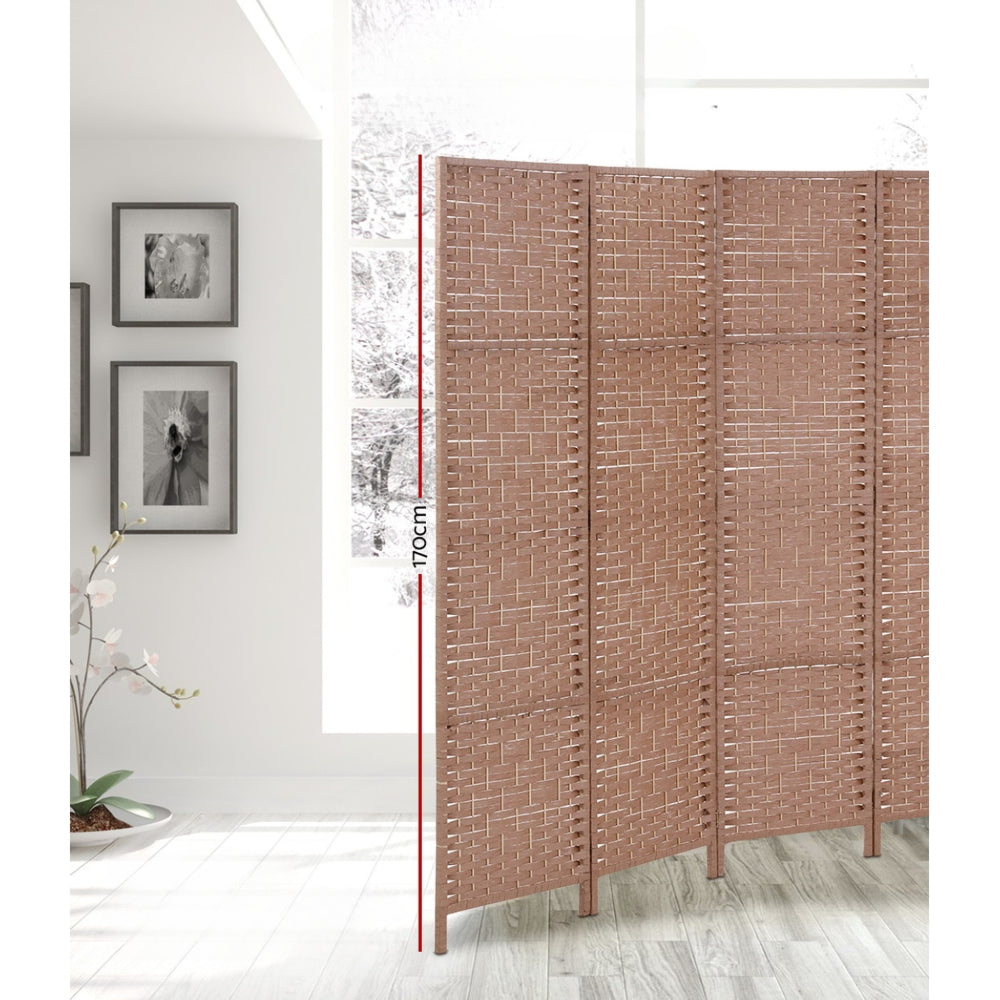 6 Panel Room Divider Screen Privacy Timber Foldable Dividers Stand Natural