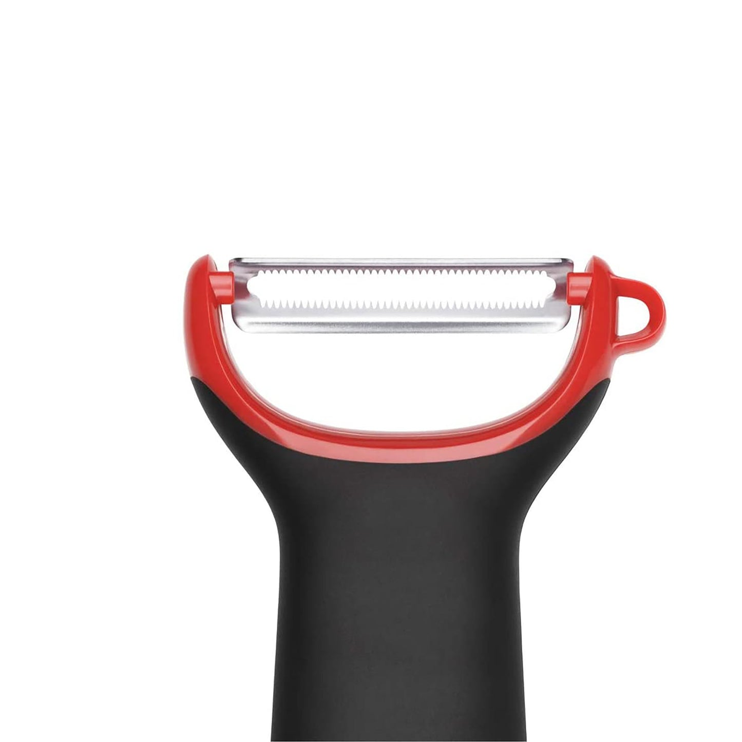 Japanese Stainless Steel Sharp Fruit and Vegetable Serrated Y Peeler - Black and Red