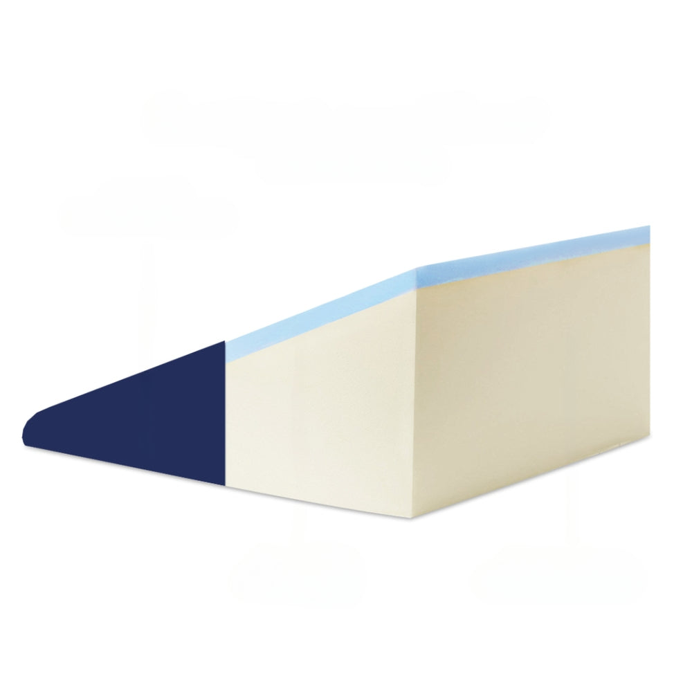 Bedding Memory Wedge Pillow Neck Back Support with Cover 2X - Blue