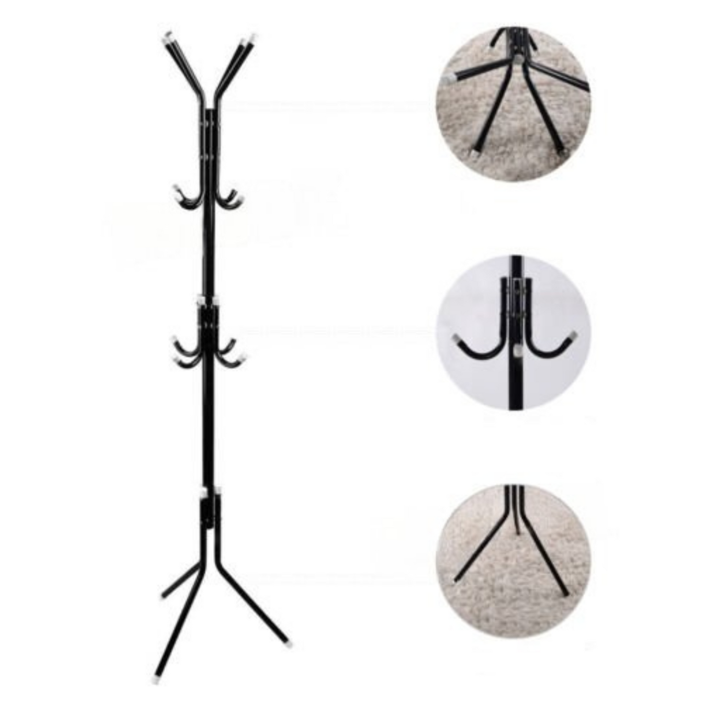 Metal Tree Style 12 Hook Cloth Hanger Stand Hat Clothes Rack