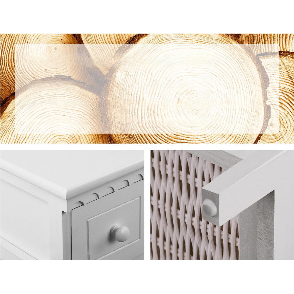 3 Basket Storage Drawers - White