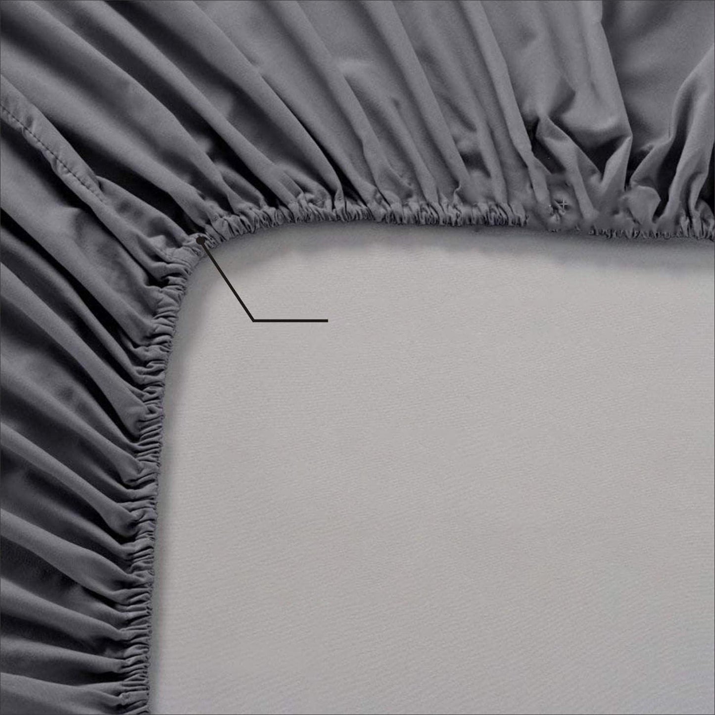 1000 TC Long Staple Combed  100% Natural Cotton Fitted Sheet - Grey