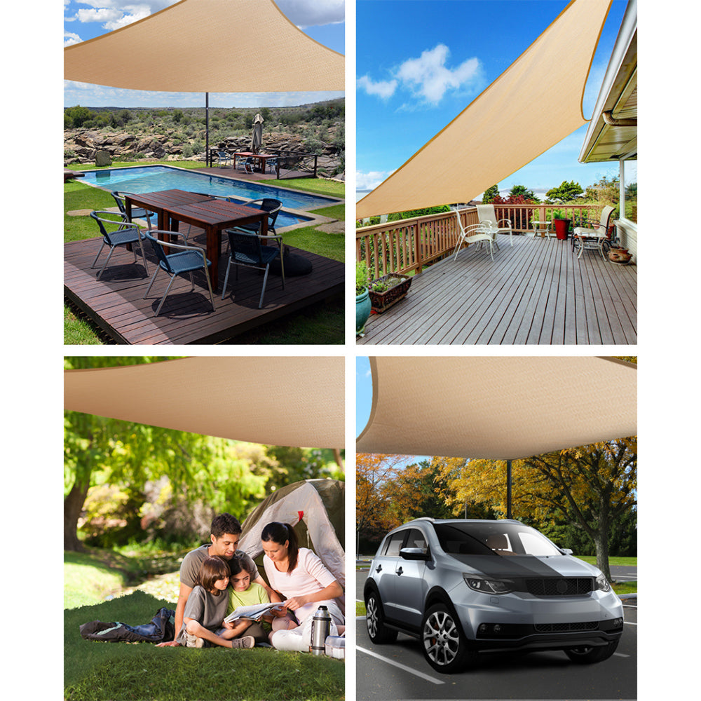 Shade Sail Sun Shadecloth Sand 280GSM - 4x6m