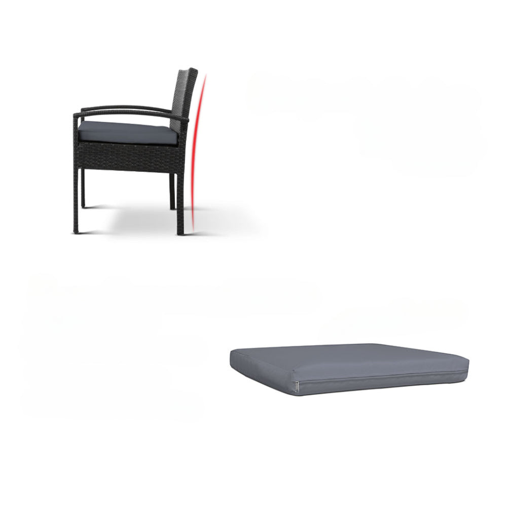 Outdoor Patio Furniture Dining Chairs Table Patio Bistro Wicker Set - Black