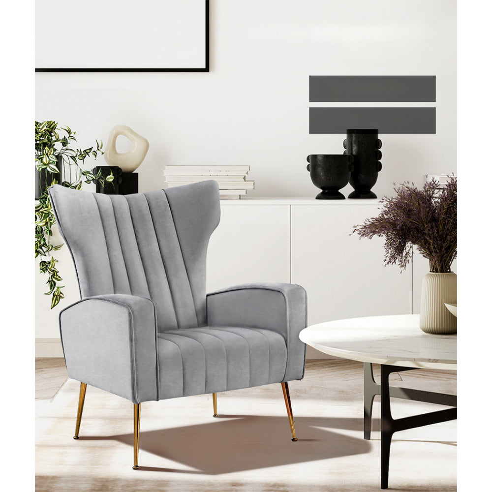 Armchair Lounge Accent Chairs Armchairs Chair Velvet Sofa Grey Seat