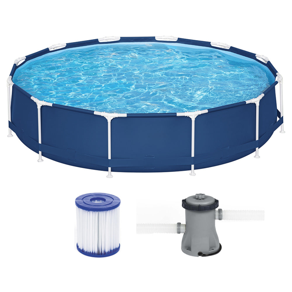 Swimming Pool Above Ground Pools Filter Pump 3.66M Power Steel Frame
