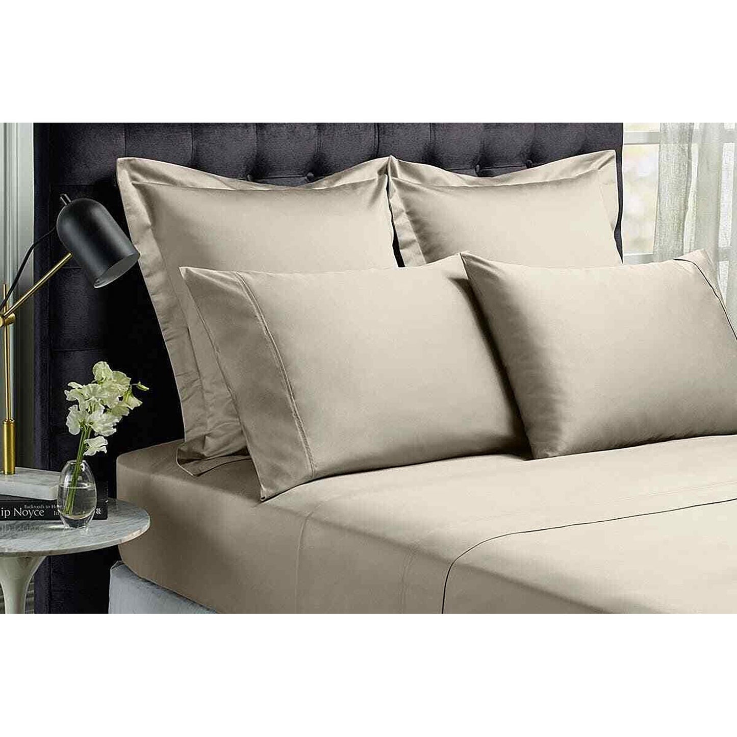 1500TC Cotton Blend Breathable Luxurious Ultra Soft Bed Sheet Set - Stone