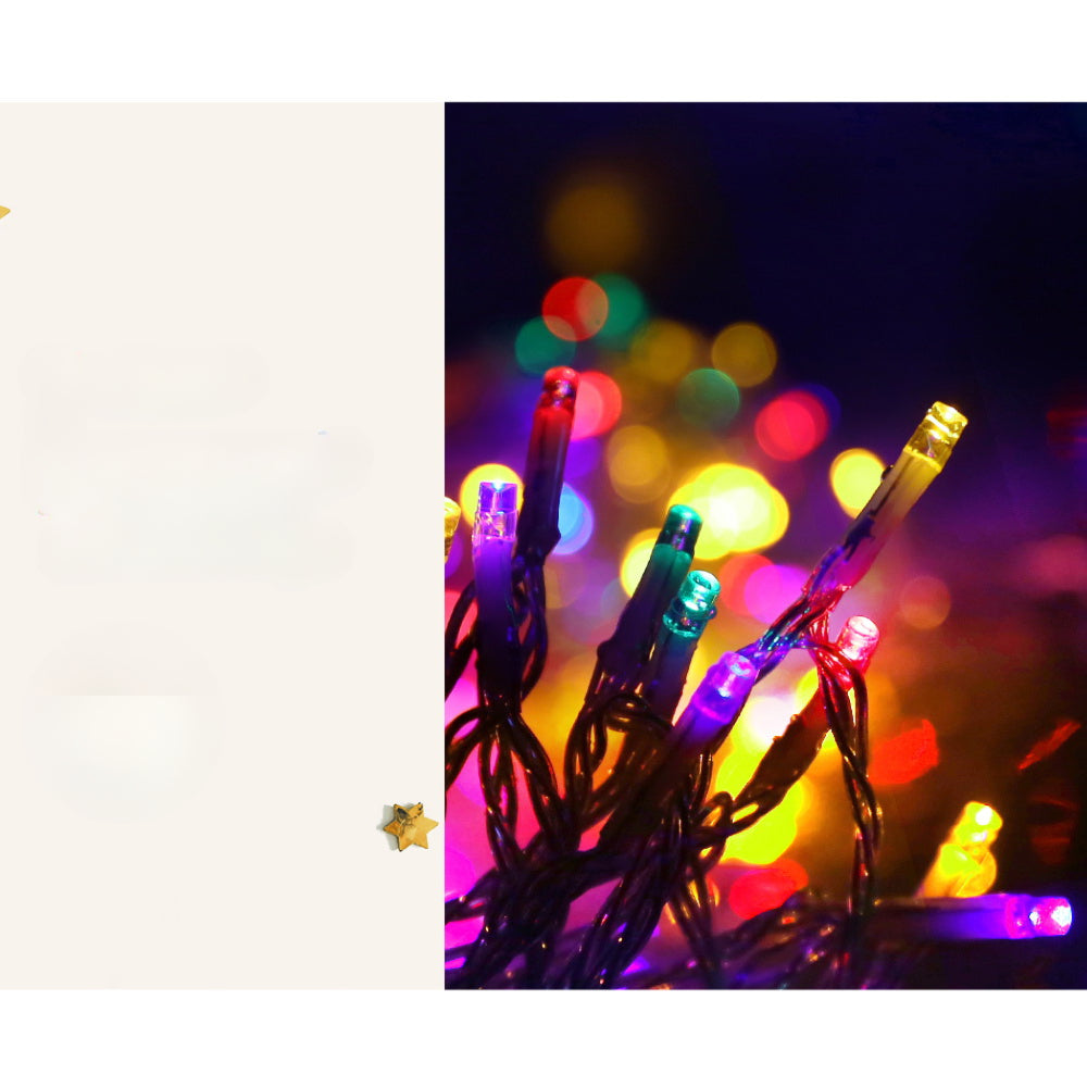 Solar Christmas Icicle Lights Outdoor Xmas Party Multicolour 500 LED - 20m
