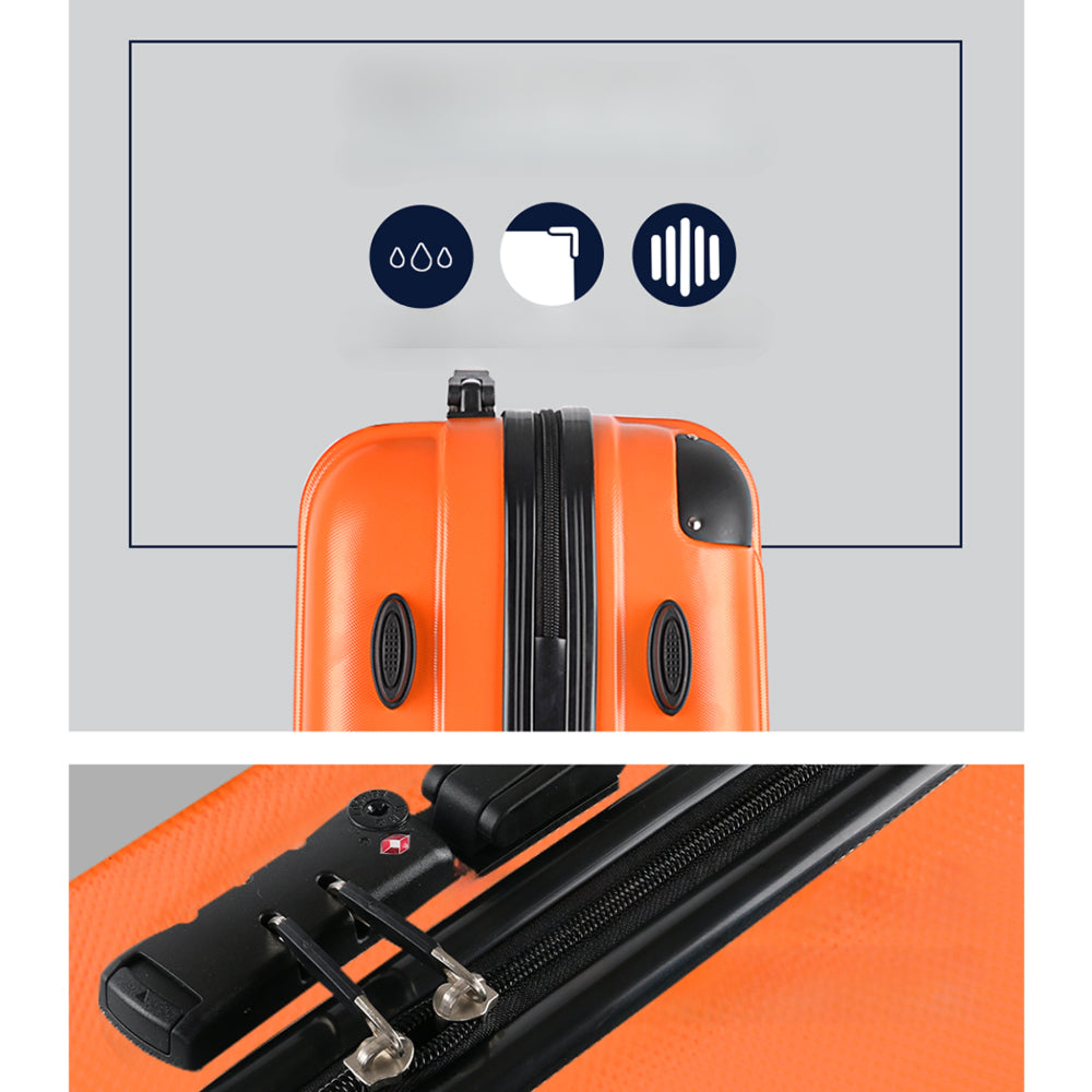 3pc Luggage Sets Trolley Travel Suitcases TSA Hard Case Orange