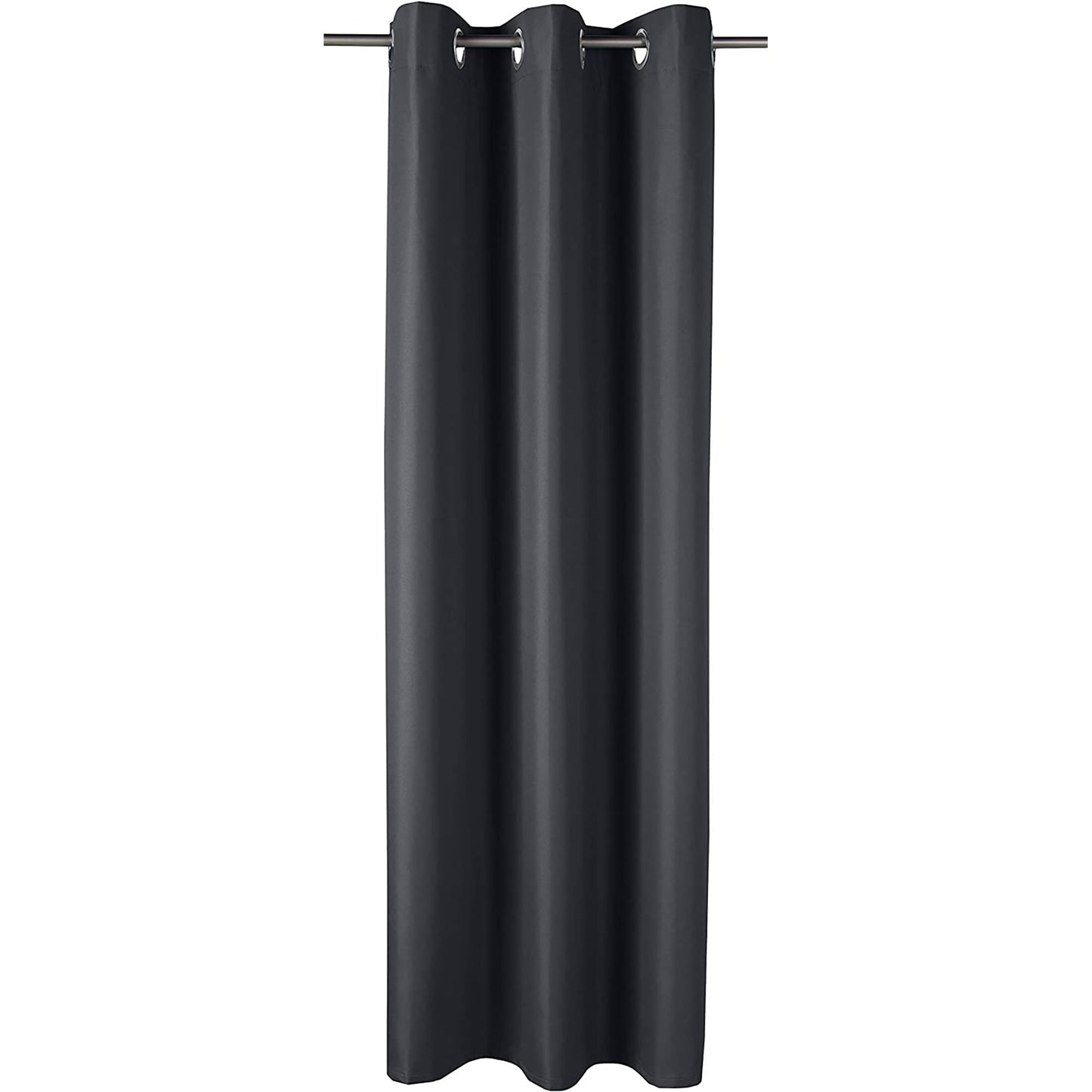 Room Darkening Blackout Window Curtains with Grommets 2 Panels - Black